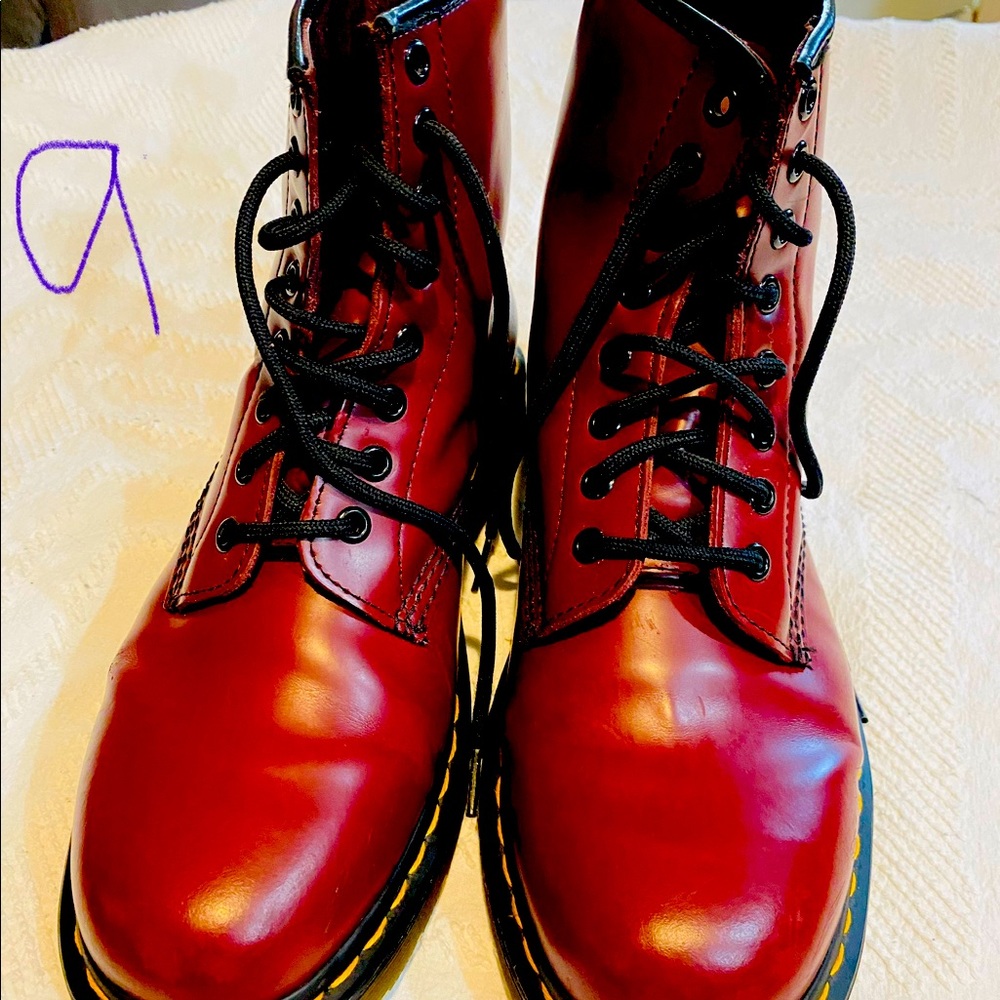Dr. Martens Red Combat Boots